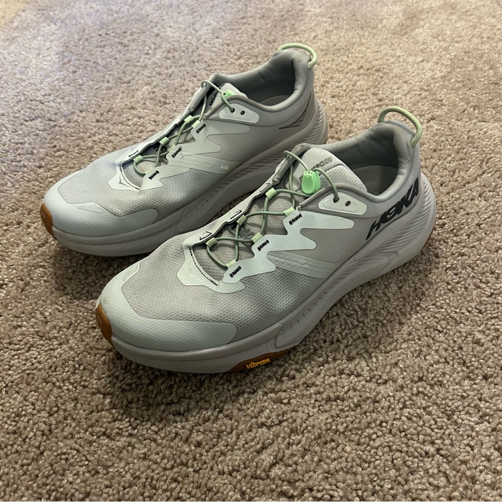 Hoka Transport Running Shoes Men’s Size 11 Harbor Mist And Lime Glow